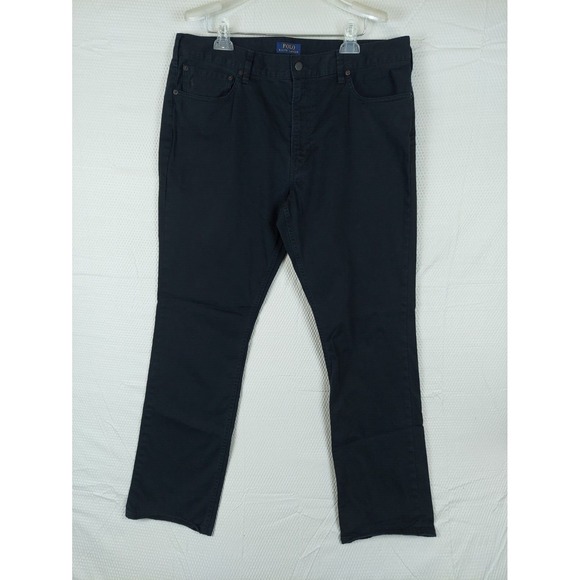 Polo Ralph Lauren 5-Pocket Pants 38X32 (39x31) Black Varick Slim Straight Cotton - Picture 1 of 7